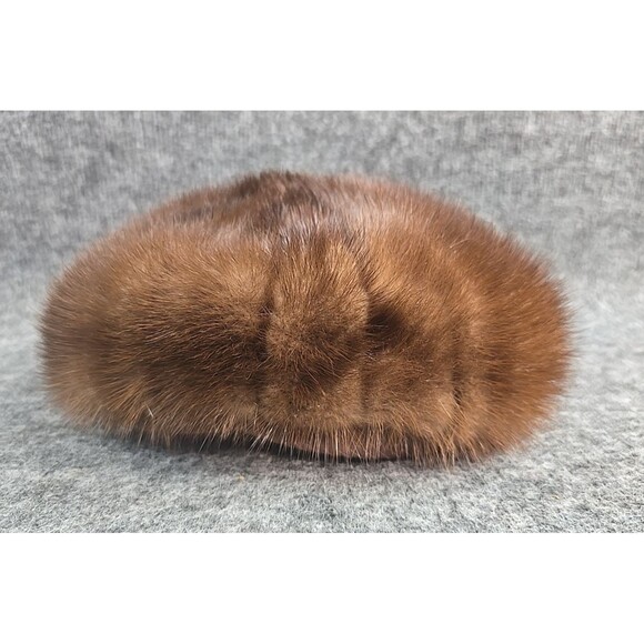 Vtg 1950-60s Real Mink Hat Fur Gimbels Brown Classy Dept Store Fashion - Picture 1 of 9
